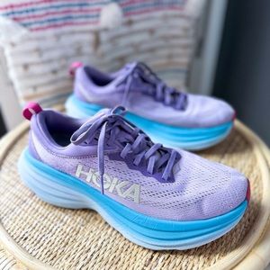 Hoka One One Bondi 8 Chalk Violet Pastel Lilac Road-Running Sneakers Women’s 9.5